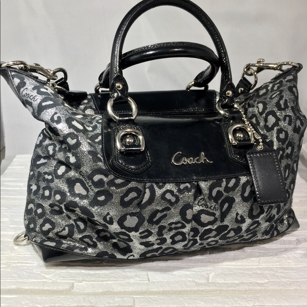 COACH Ashley F15520 Ocelot Metallic Leopard Bag
